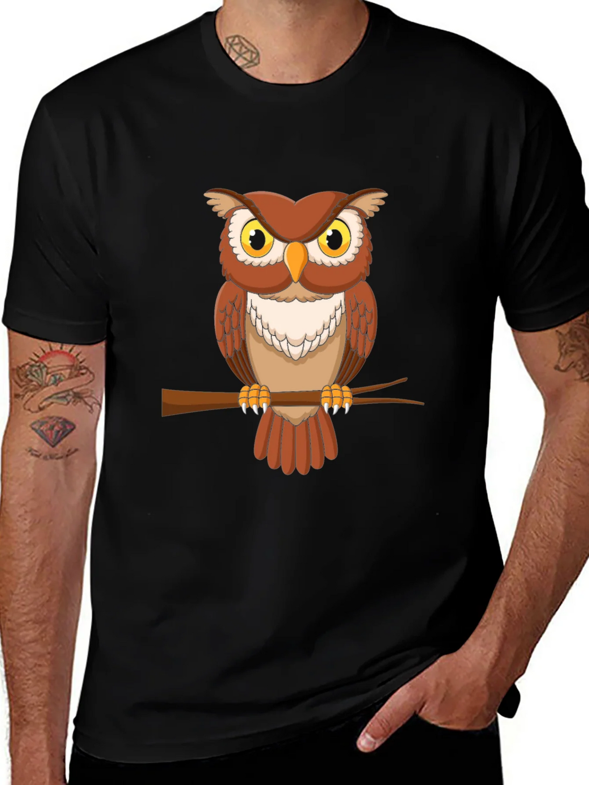 Owl Graphic Tee - Mens Short Sleeve Crew Neck T-Shirt product image 1