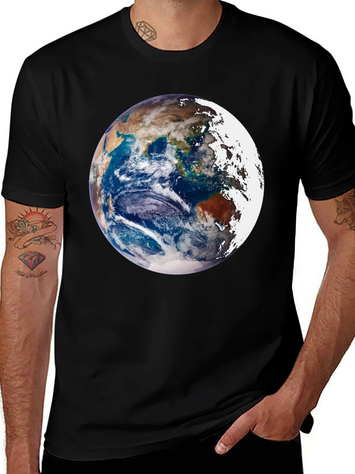 Earth Graphic Black Tee - Global Awareness product image 1