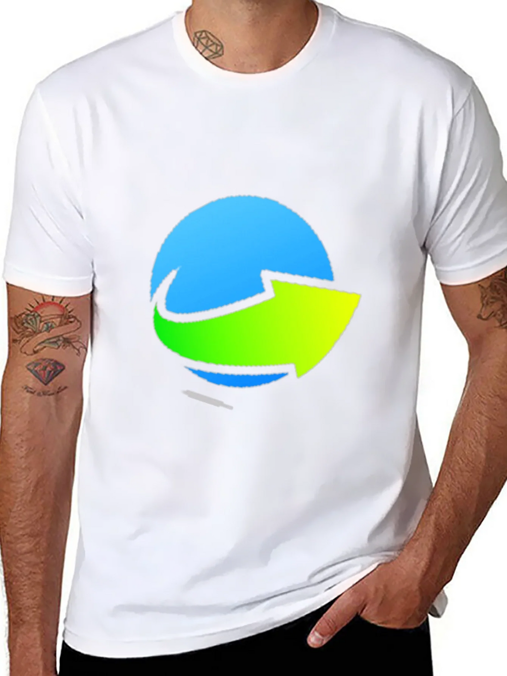Stylish Graphic Tee - Blue & Green Arrow Design product image 7