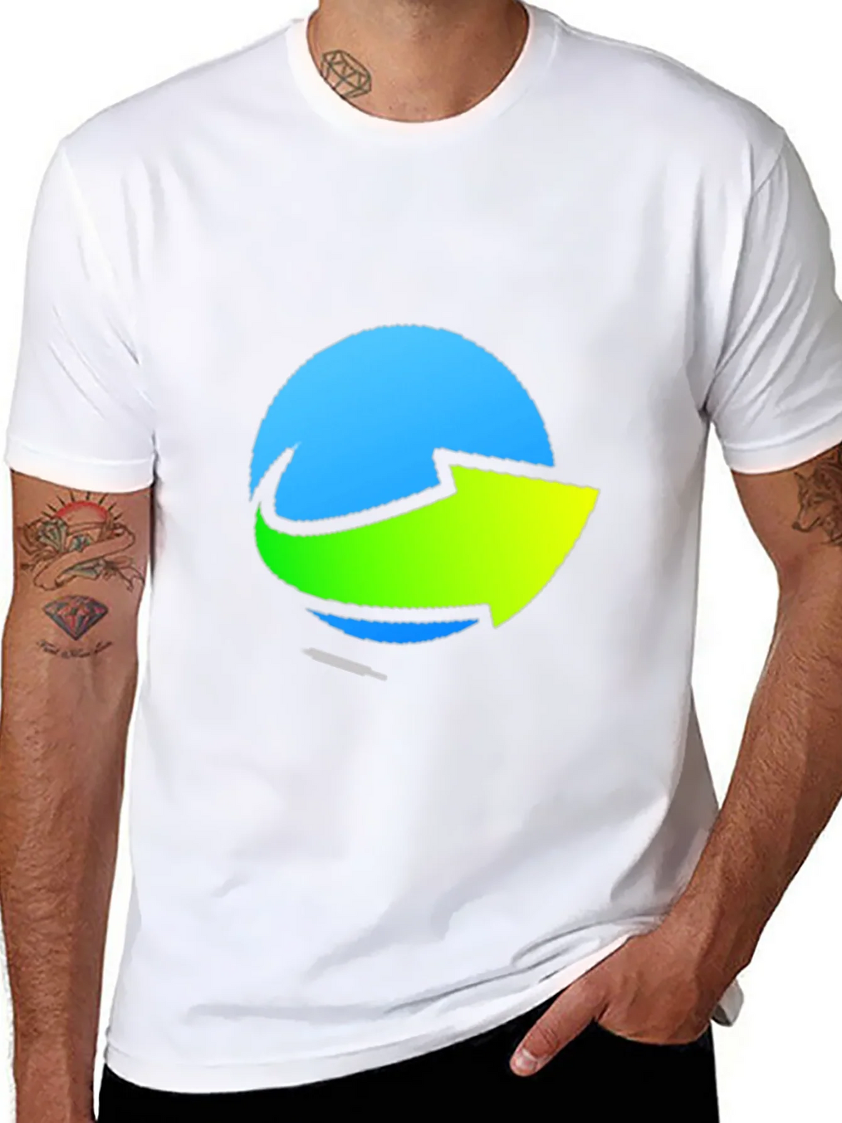 Stylish Graphic Tee - Blue & Green Arrow Design product image 7