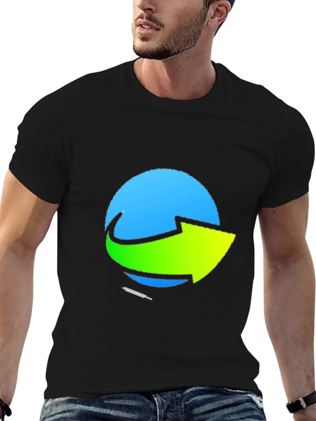 Stylish Graphic Tee - Blue & Green Arrow Design product image 6