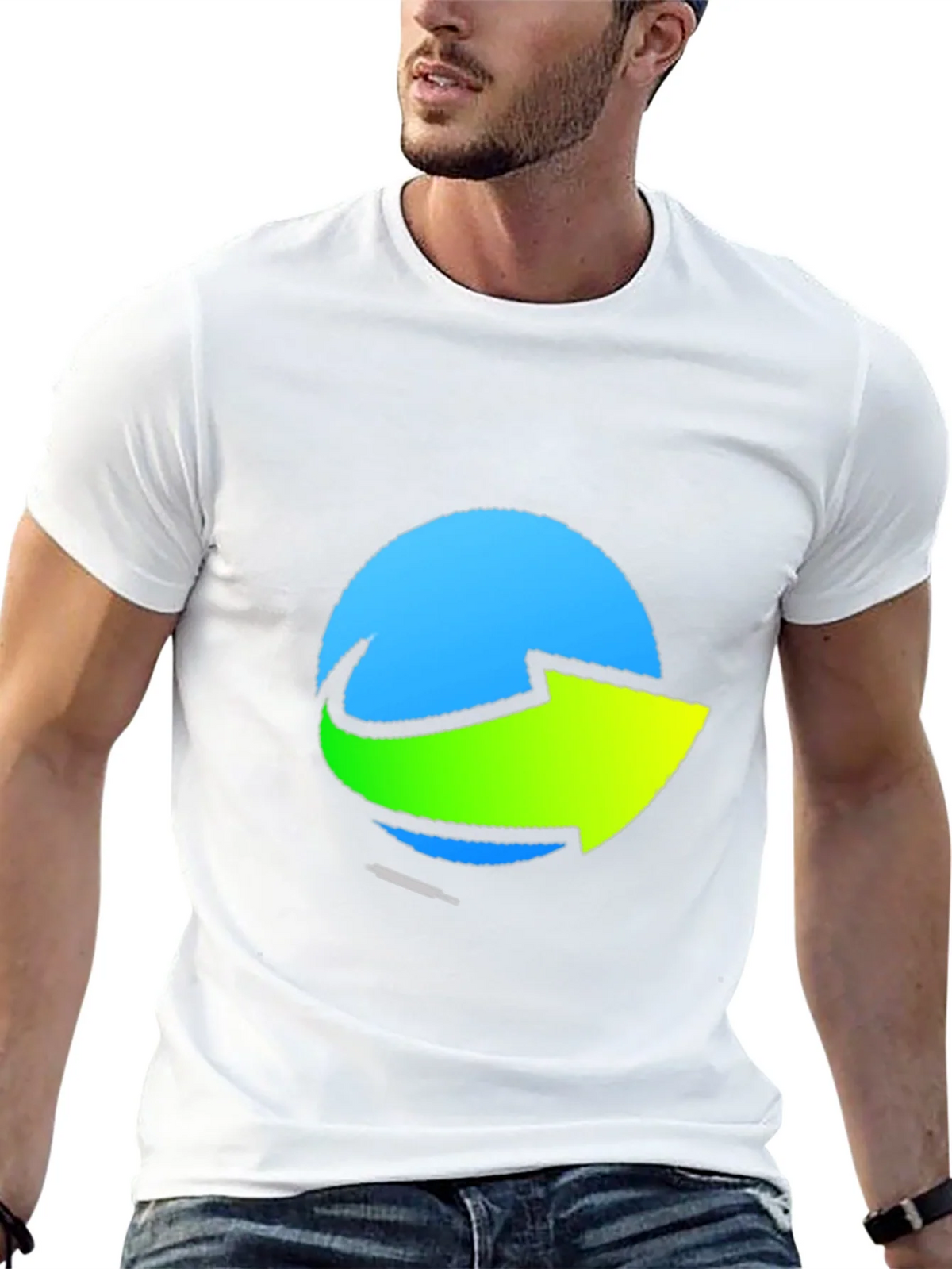 Stylish Graphic Tee - Blue & Green Arrow Design product image 12