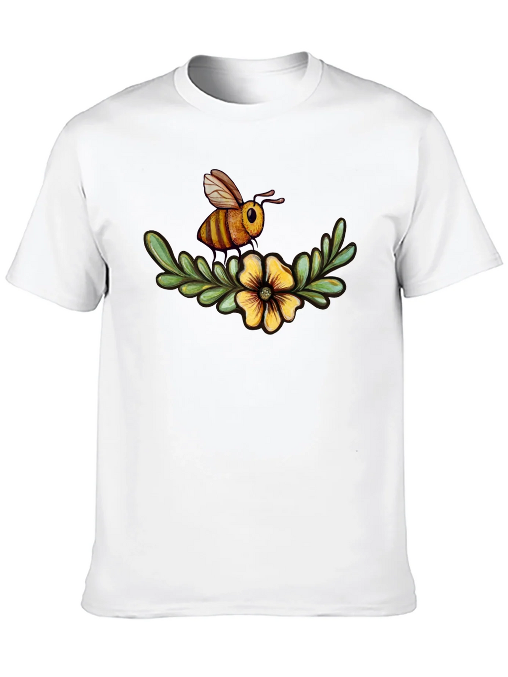 Bee & Flower Graphic Tee - Black Cotton Comfort product image 9