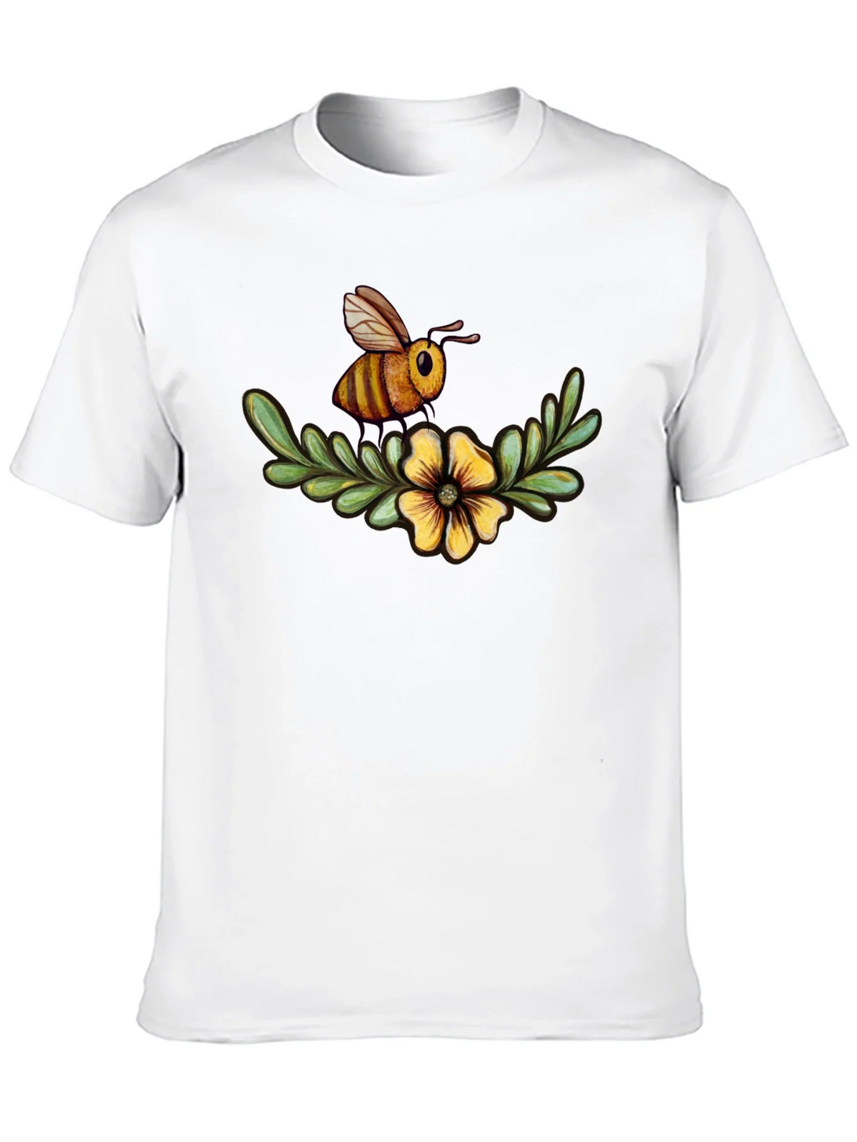Bee & Flower Graphic Tee - Black Cotton Comfort product image 9