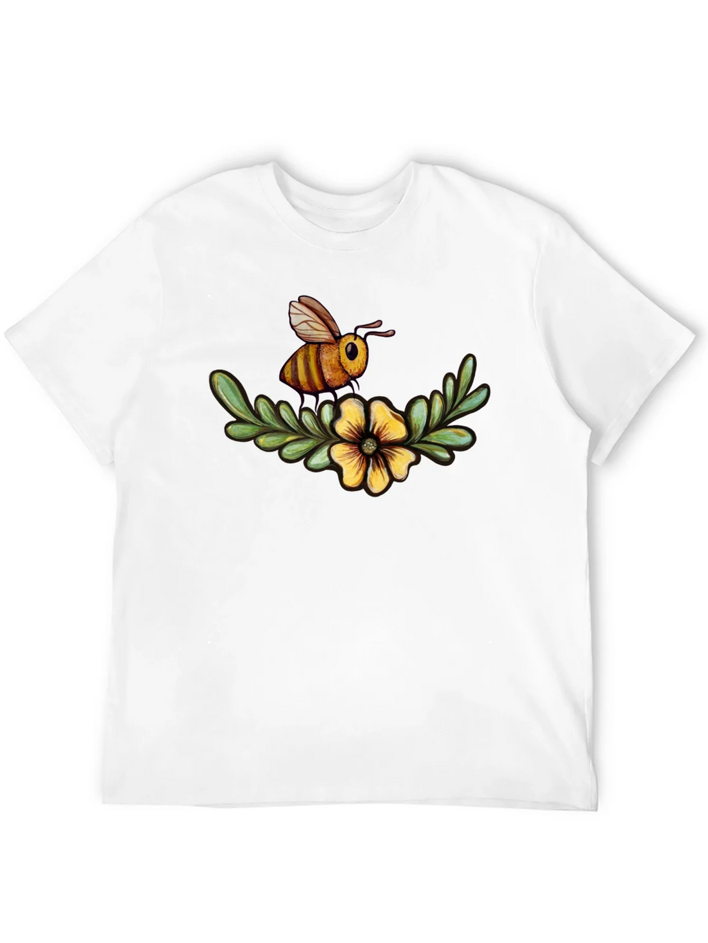 Bee & Flower Graphic Tee - Black Cotton Comfort product image 11