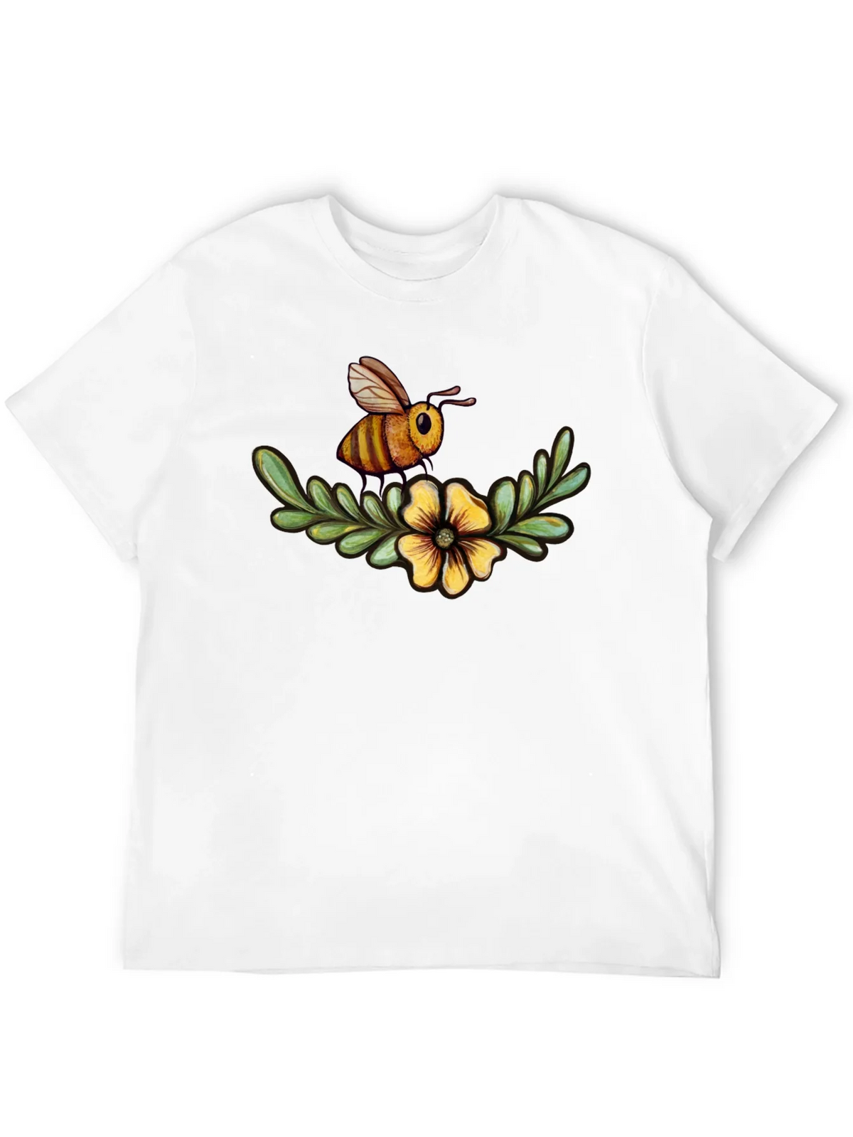 Bee & Flower Graphic Tee - Black Cotton Comfort product image 11