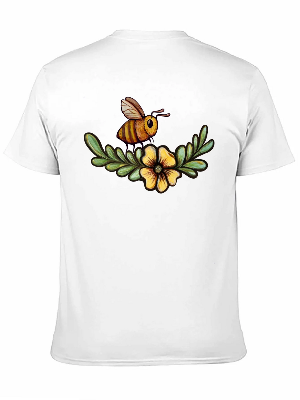 Bee & Flower Graphic Tee - Black Cotton Comfort product image 10