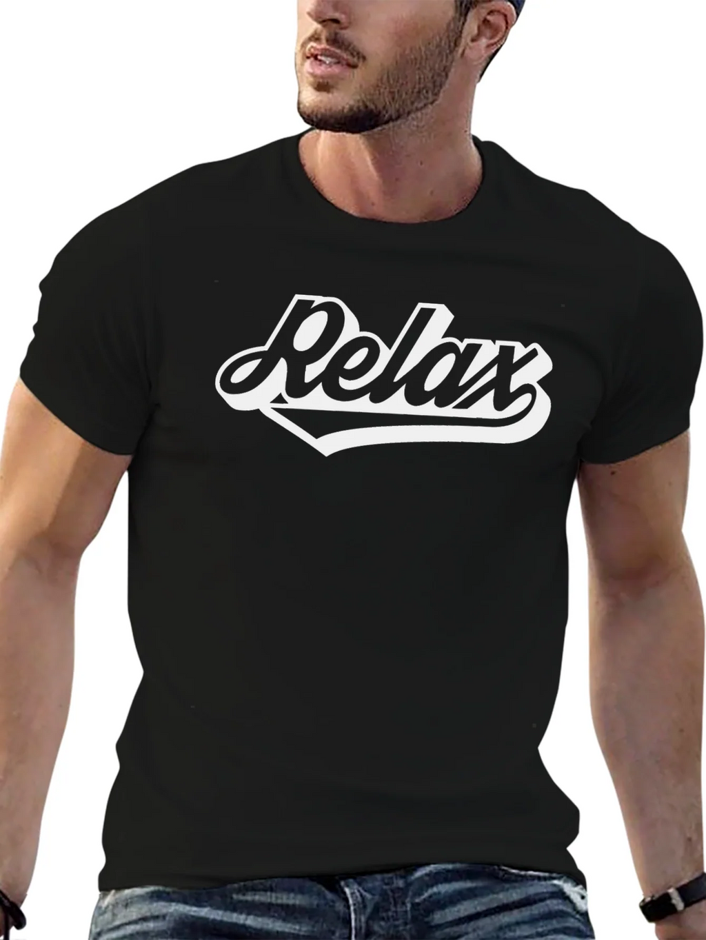 Relax Graphic T-Shirt - Black Casual Comfort product image 6