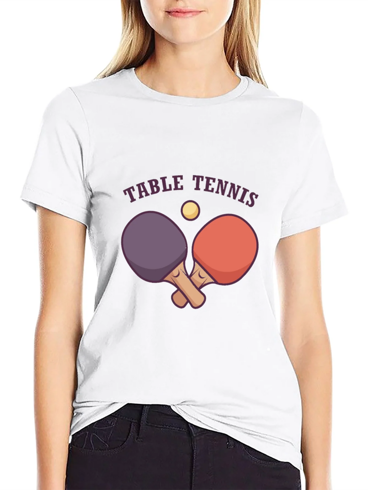 Table Tennis Graphic Tee - Black Cotton T-Shirt product image 8