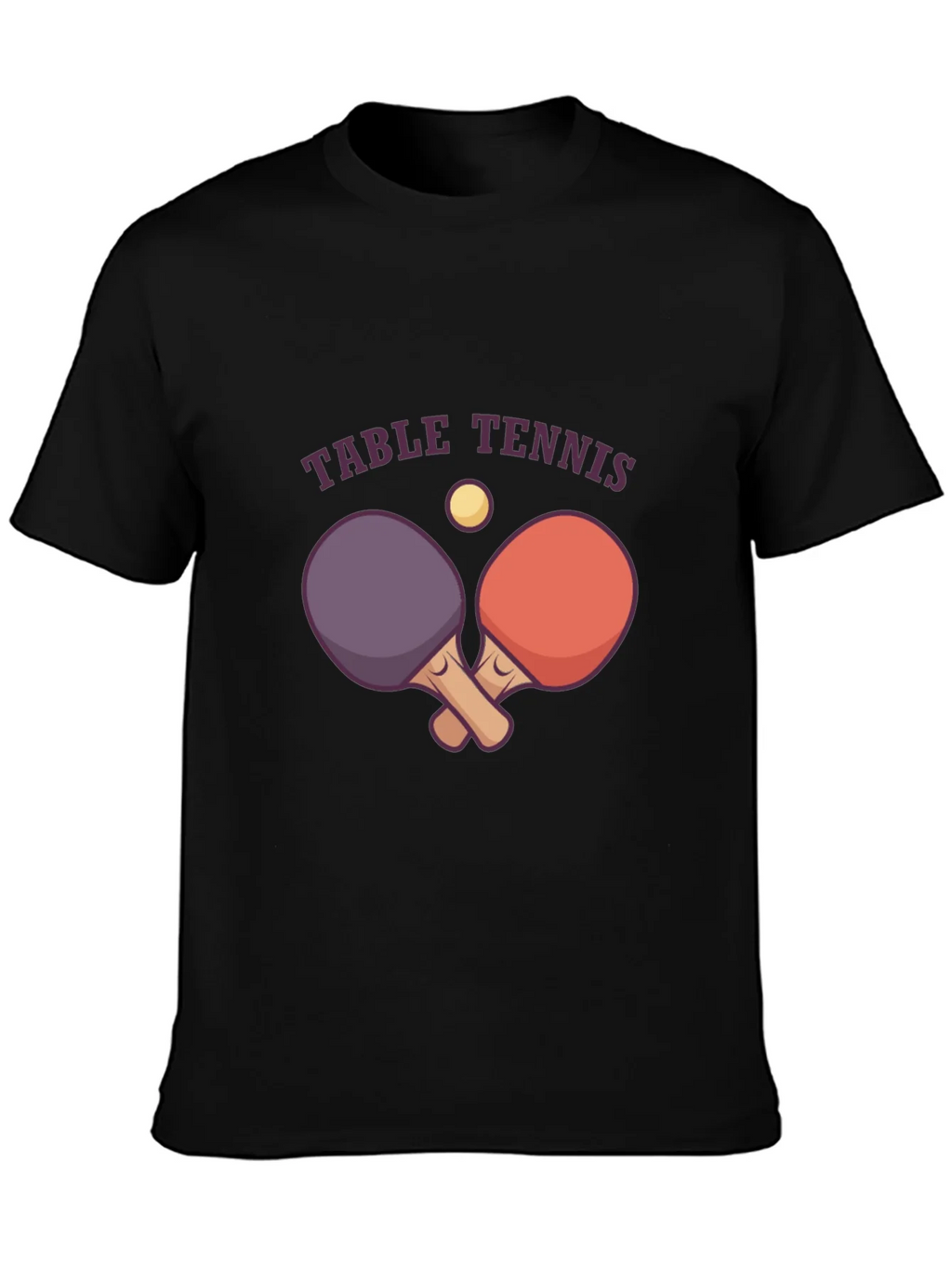 Table Tennis Graphic Tee - Black Cotton T-Shirt product image 3