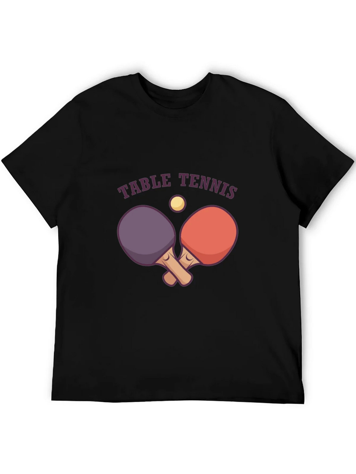 Table Tennis Graphic Tee - Black Cotton T-Shirt product image 5