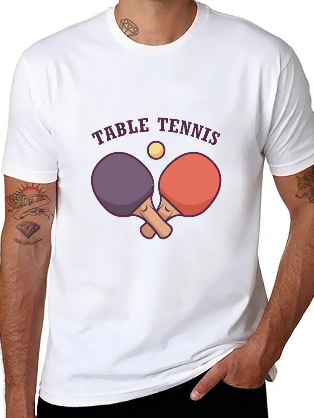 Table Tennis Graphic Tee - Black Cotton T-Shirt product image 7