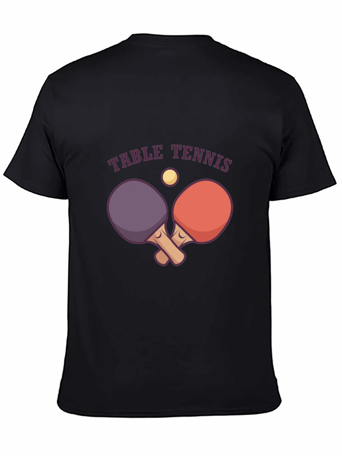 Table Tennis Graphic Tee - Black Cotton T-Shirt product image 4
