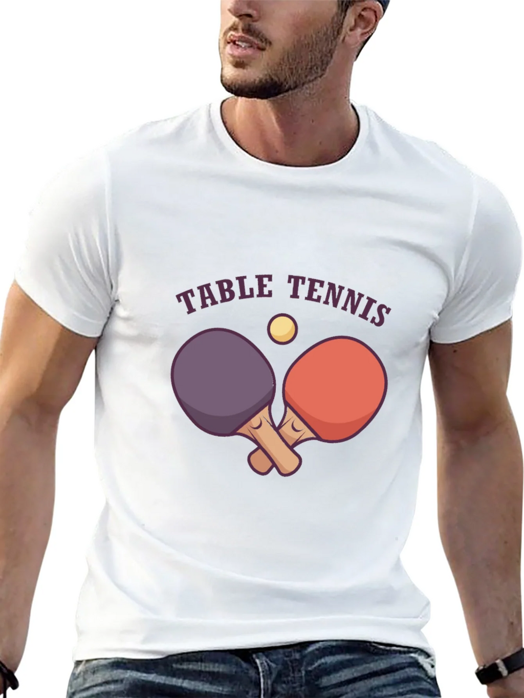 Table Tennis Graphic Tee - Black Cotton T-Shirt product image 12