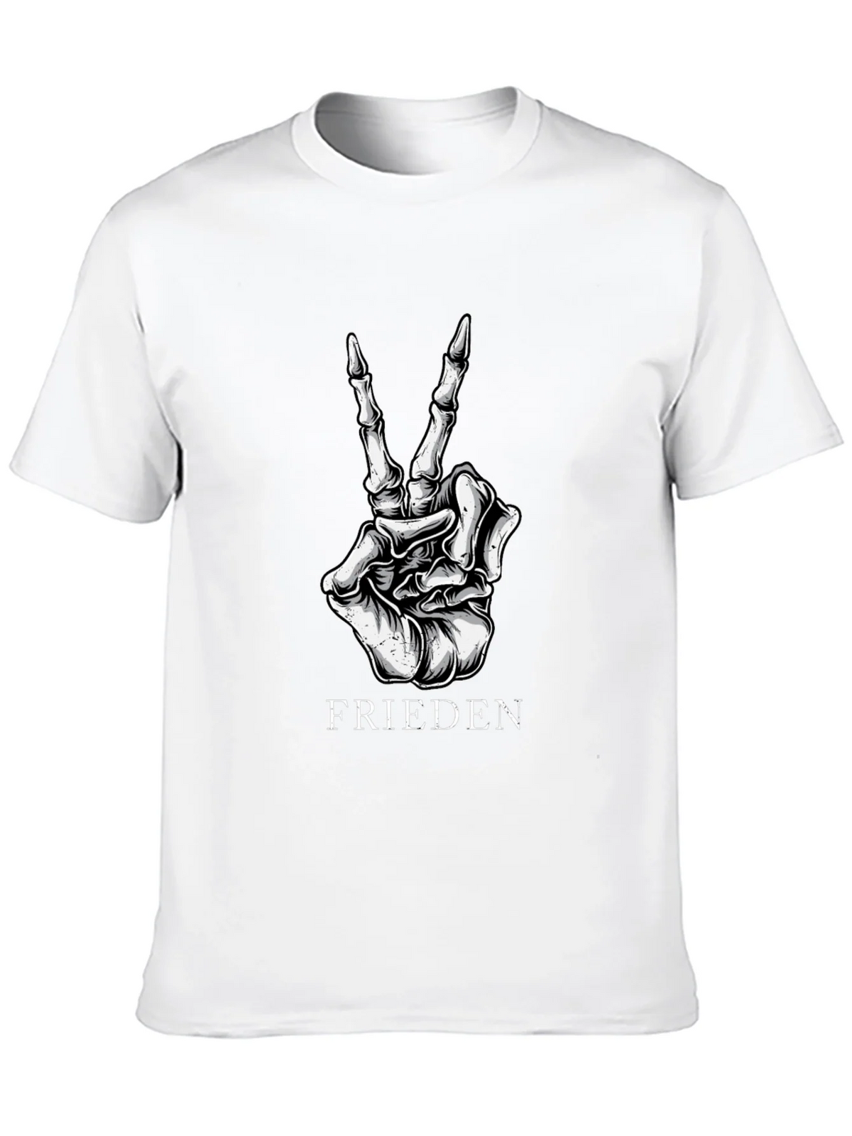 Frieden Peace Skeleton Hand Black Graphic T-Shirt product image 6