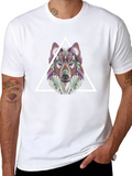 Geometric Wolf T-Shirt - Modern Graphic Tee product image 1
