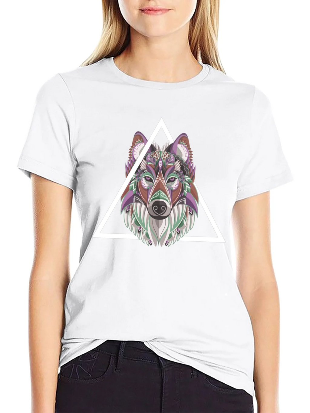 Geometric Wolf T-Shirt - Modern Graphic Tee product image 2
