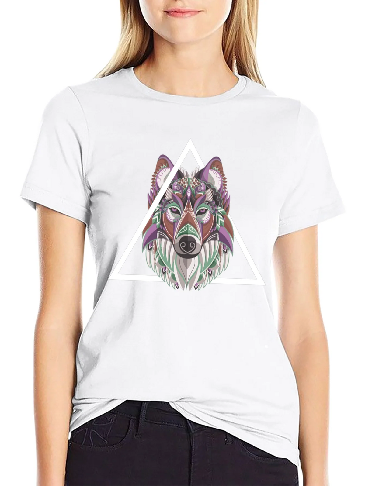 Geometric Wolf T-Shirt - Modern Graphic Tee product image 2