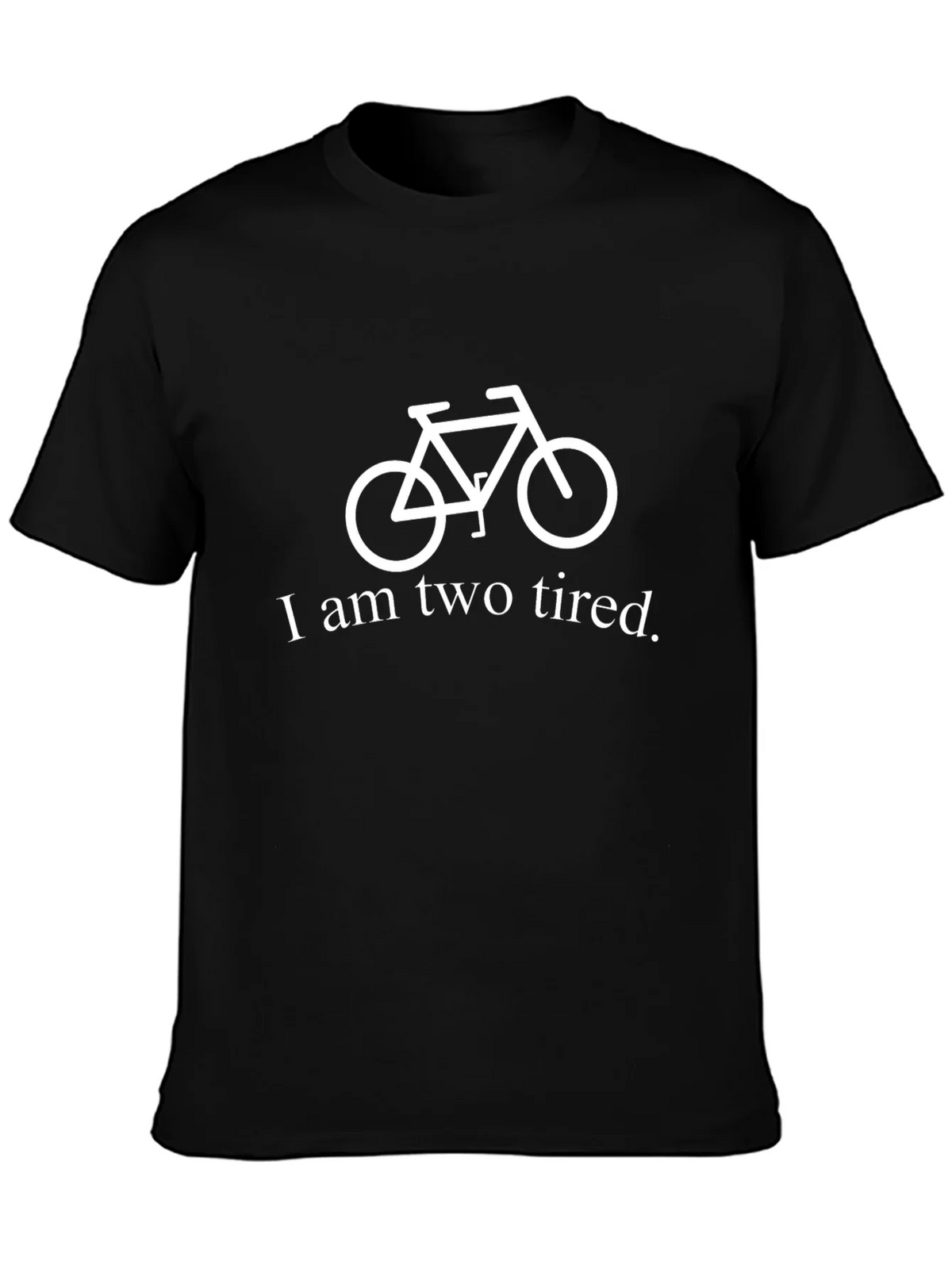 Funny I am Two Tired Bicycle Graphic T-Shirt product image 3