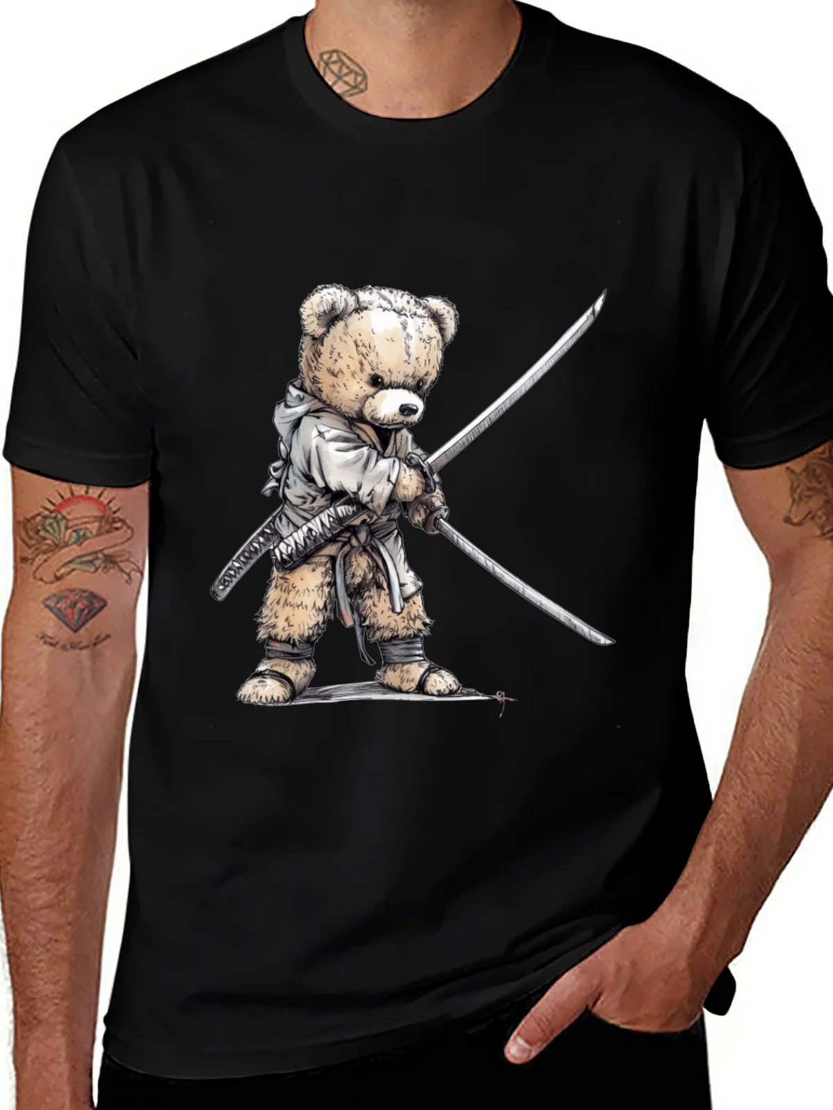 Samurai Bear T-Shirt - Soft Cotton Tee product image 1