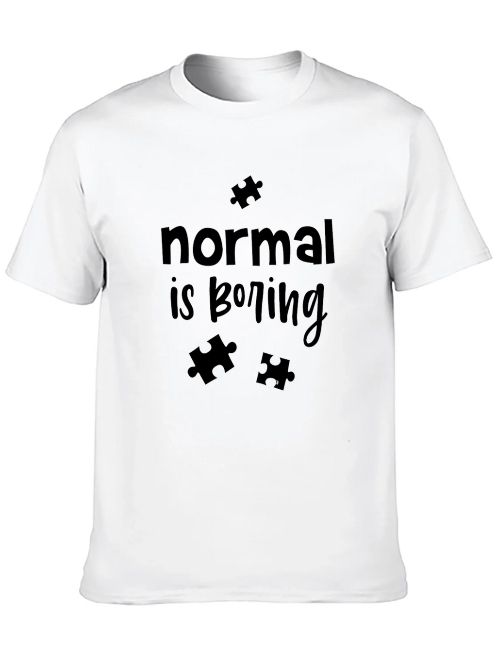 Normal is Boring T-Shirt Autism Awareness Puzzle Piece product image 7