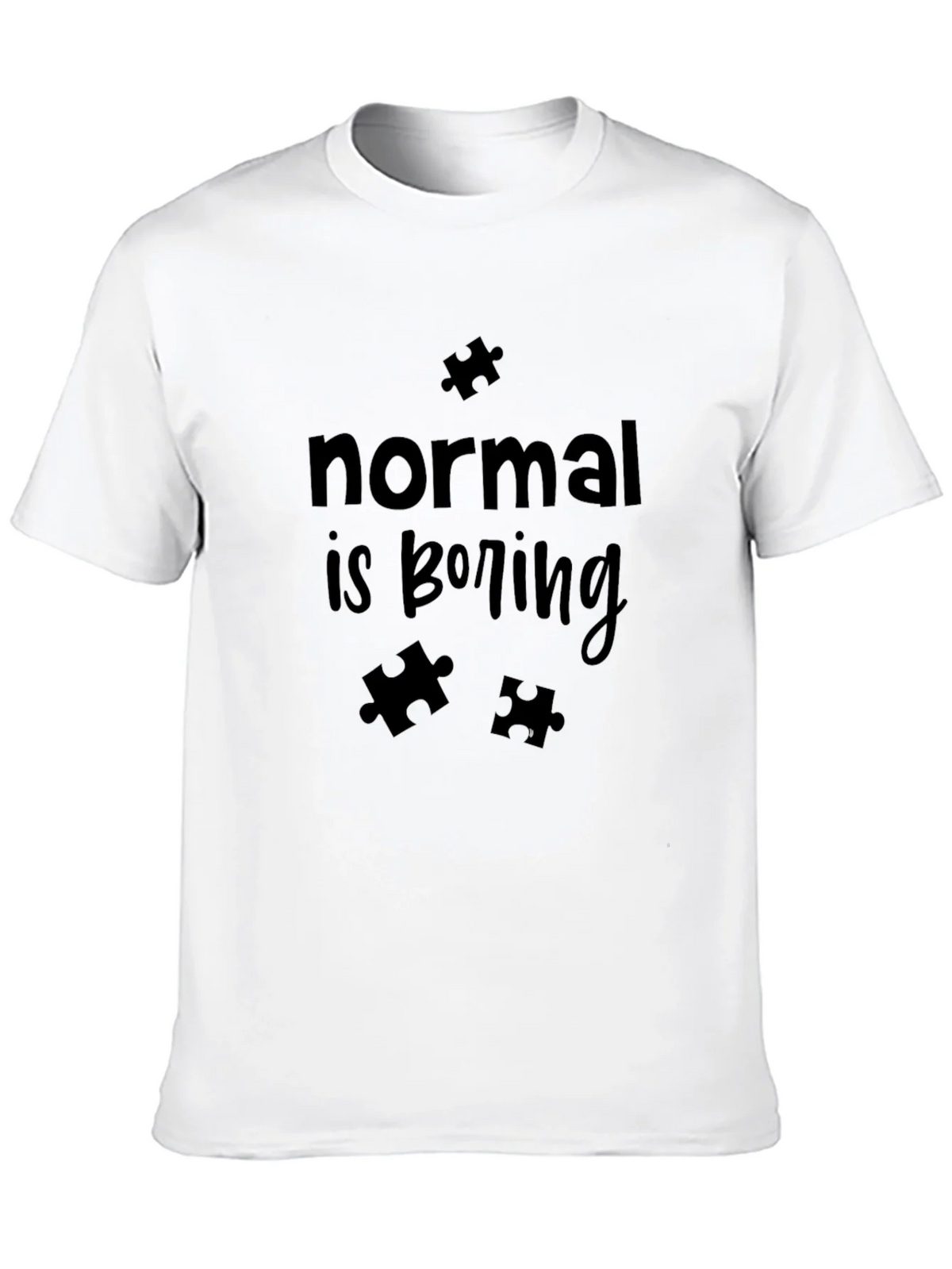 Normal is Boring T-Shirt Autism Awareness Puzzle Piece product image 7