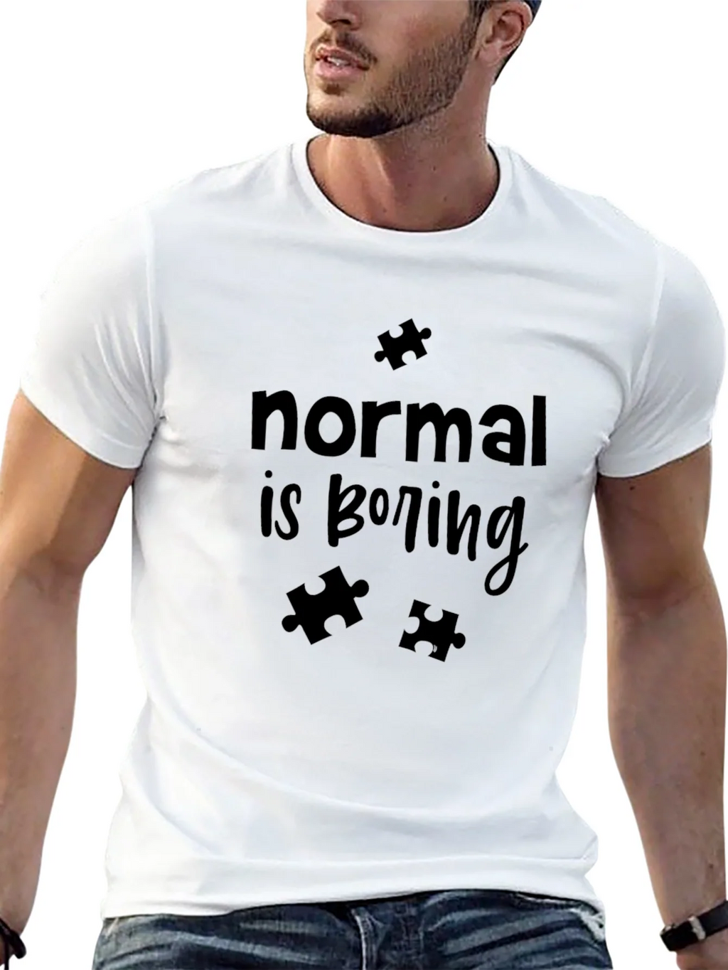 Normal is Boring T-Shirt Autism Awareness Puzzle Piece product image 10