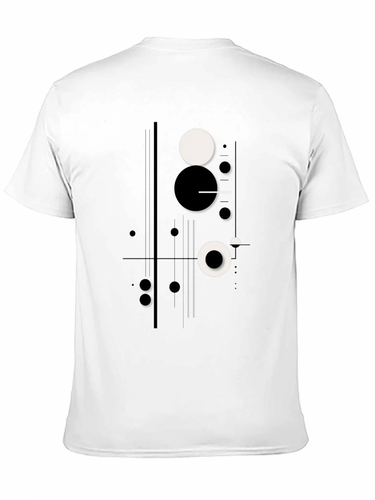 Abstract Geometric Circle Print Black T-Shirt product image 10