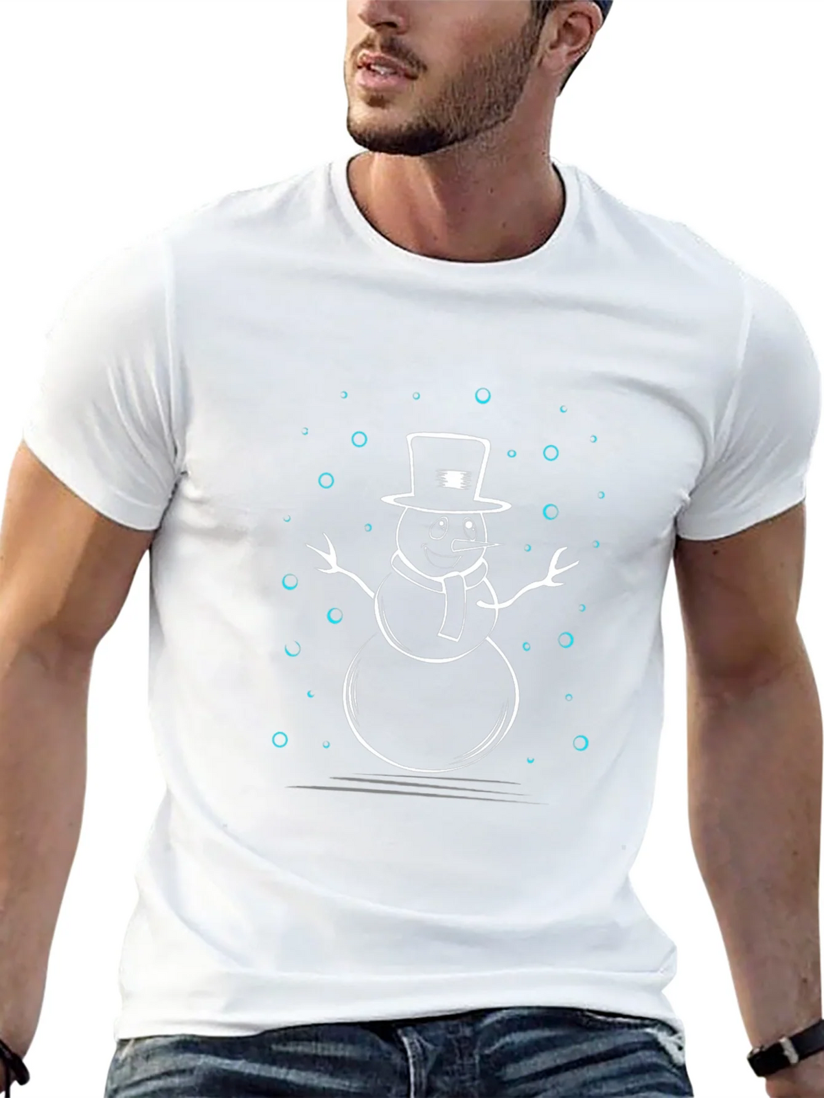 Snowman Graphic Print Black T-Shirt product image 12