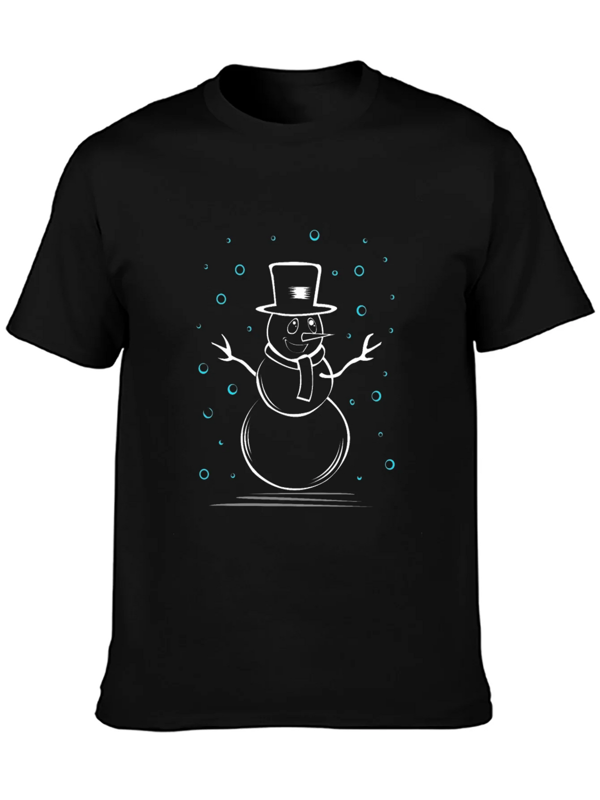 Snowman Graphic Print Black T-Shirt product image 3