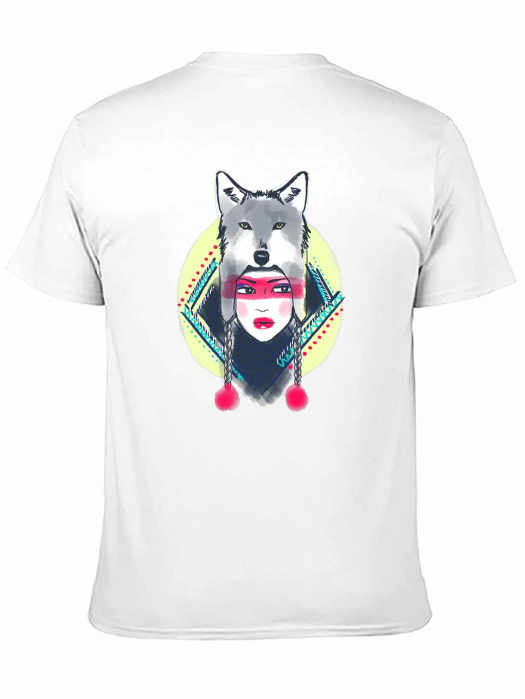 Wolf Headdress Graphic Tee - Black Cotton T-Shirt product image 7