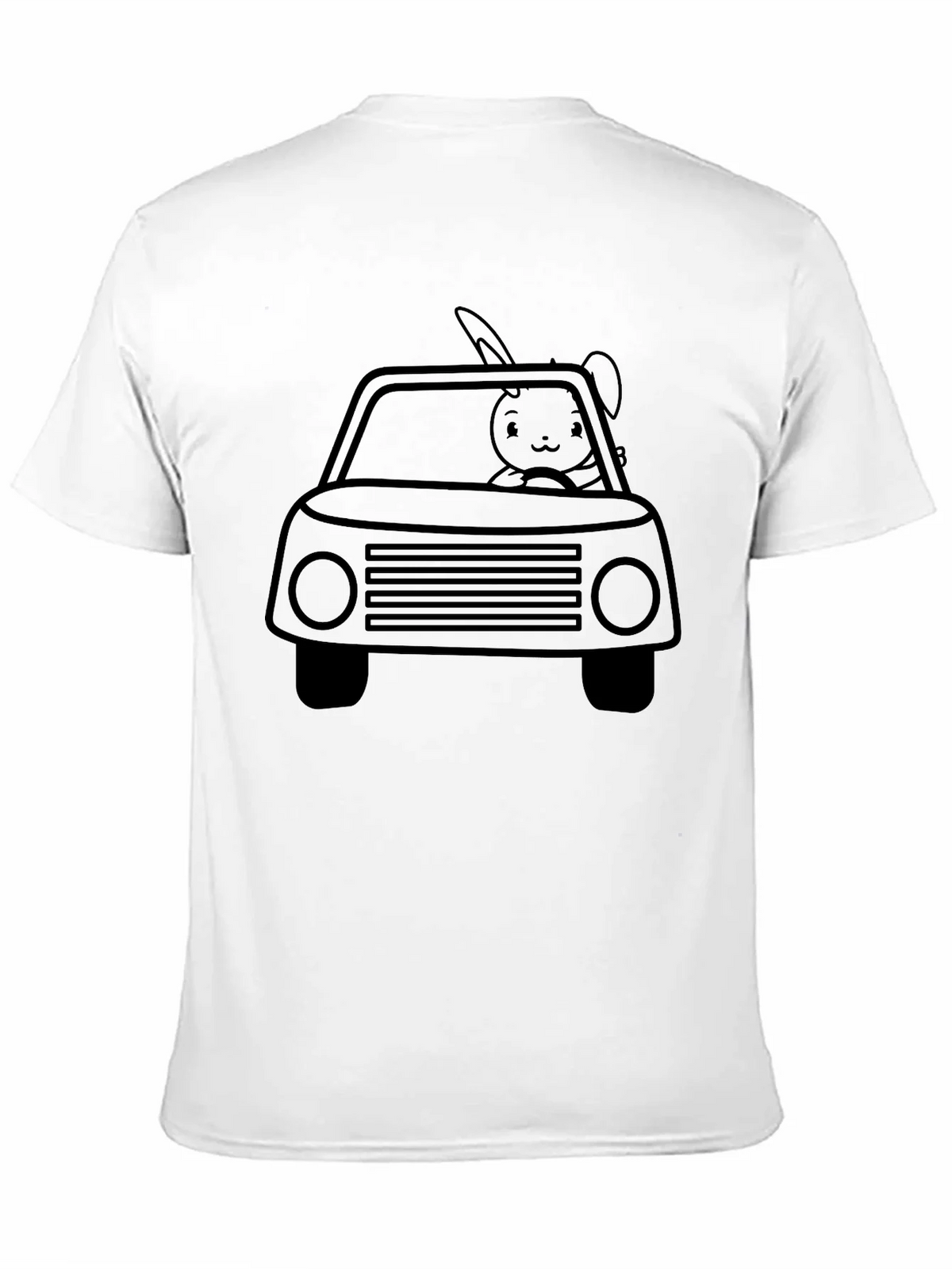 Bunny Car Graphic Tee - Black Crew Neck Shirt product image 10