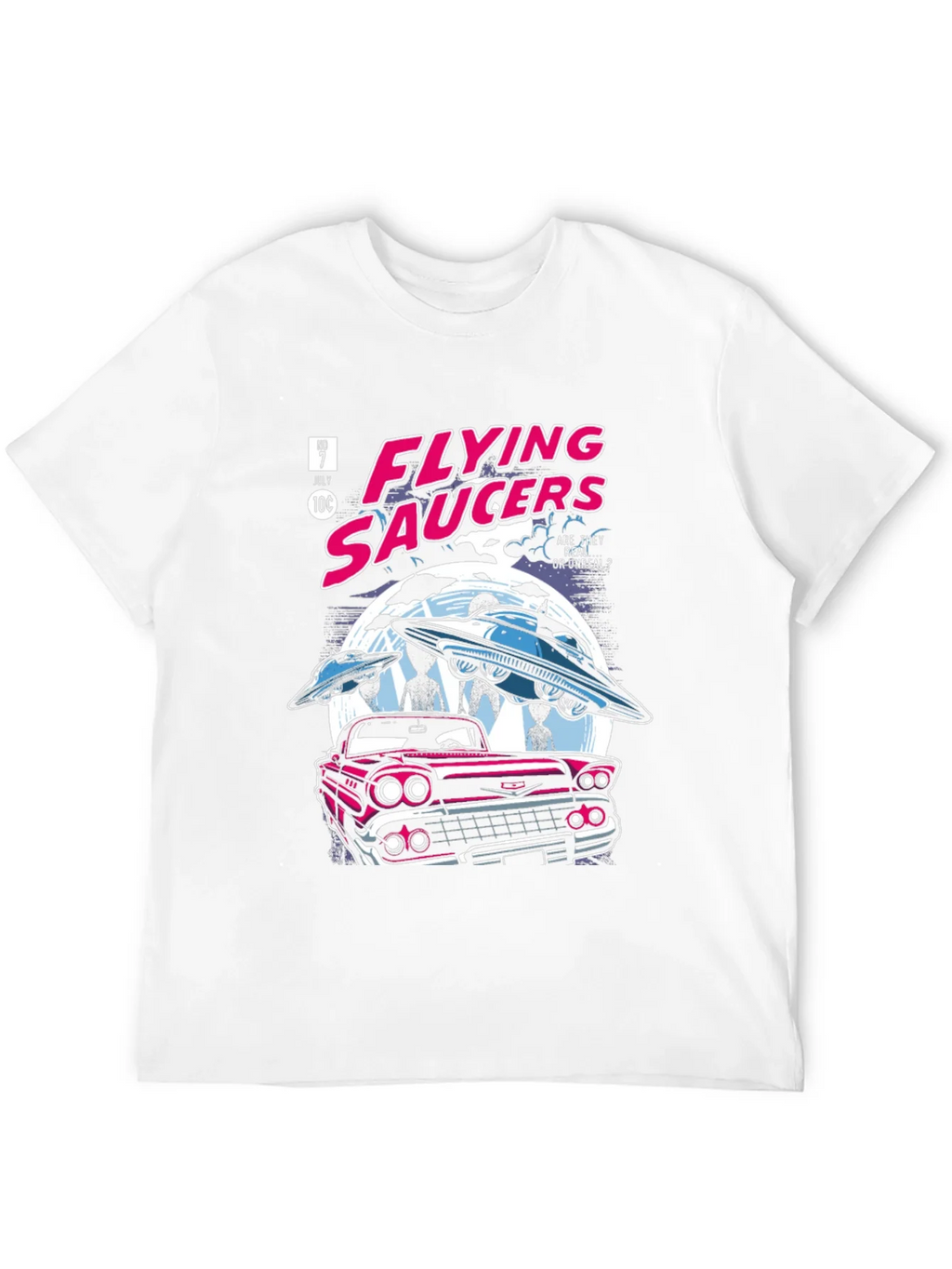 Flying Saucers Comic T-Shirt - Retro UFO Design product image 11