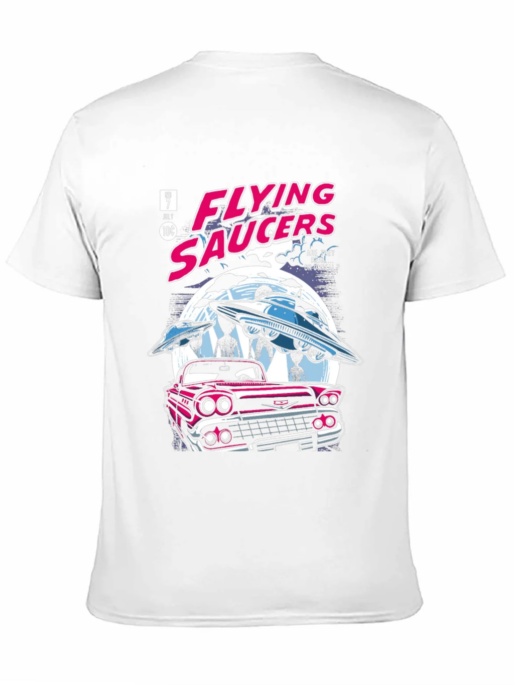 Flying Saucers Comic T-Shirt - Retro UFO Design product image 10