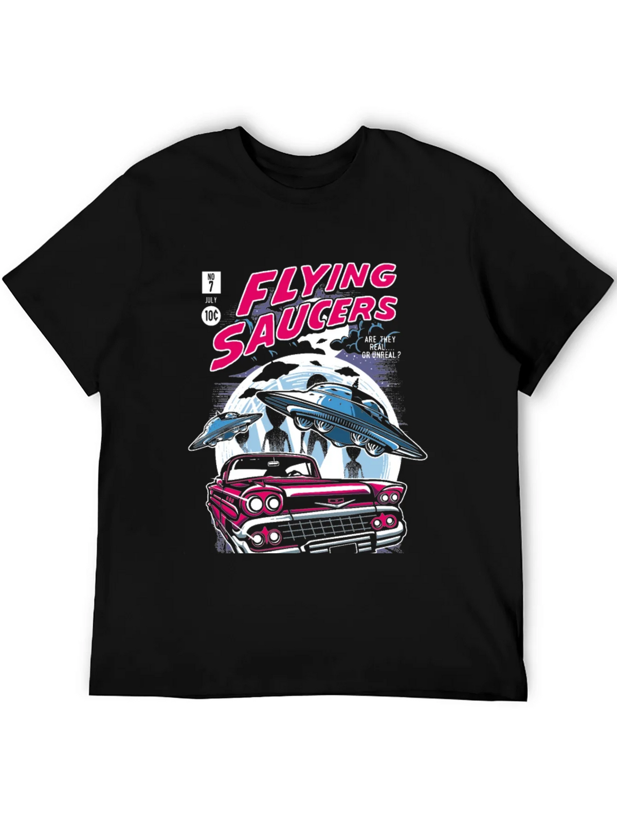 Flying Saucers Comic T-Shirt - Retro UFO Design product image 5