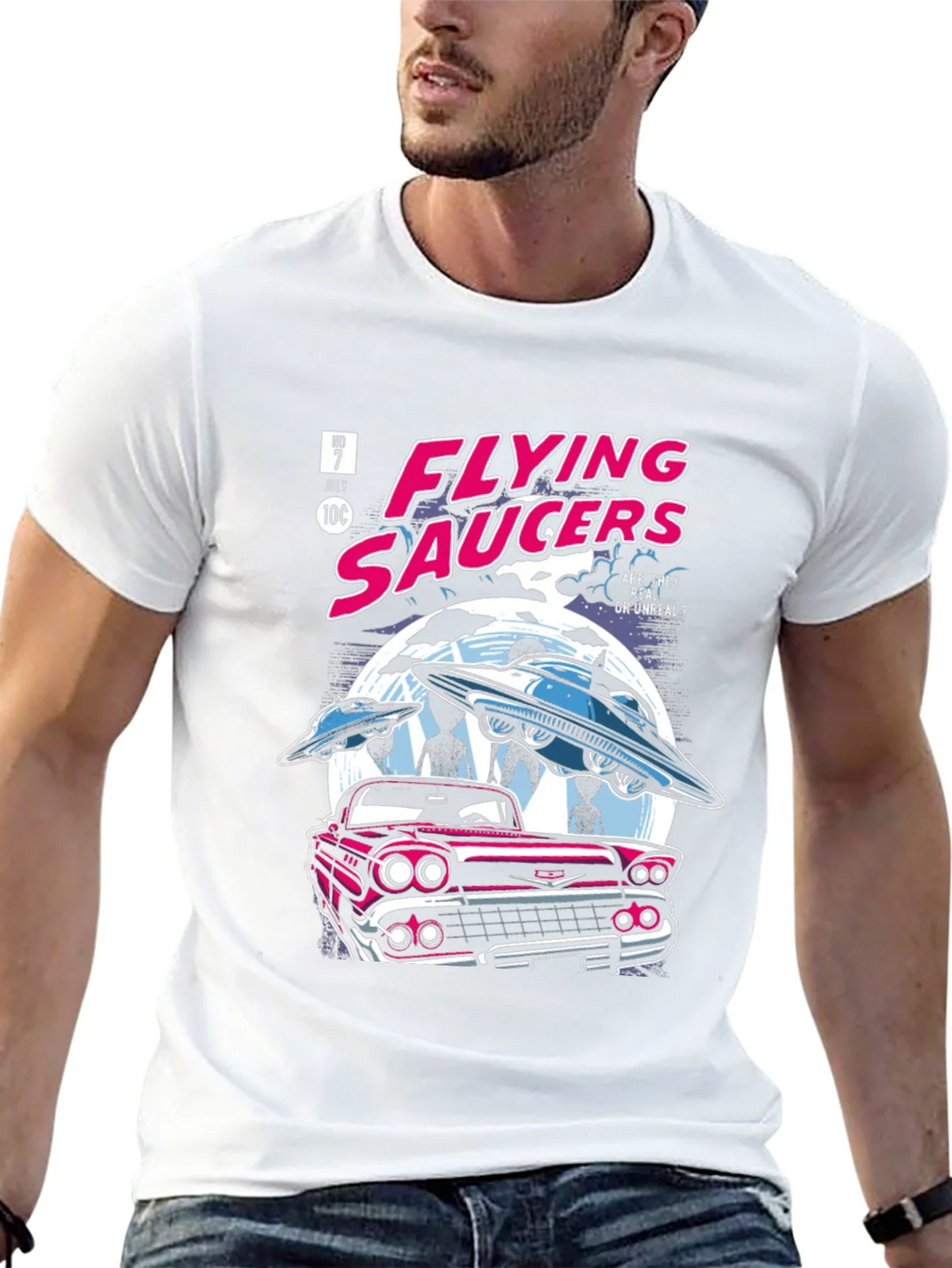 Flying Saucers Comic T-Shirt - Retro UFO Design product image 12