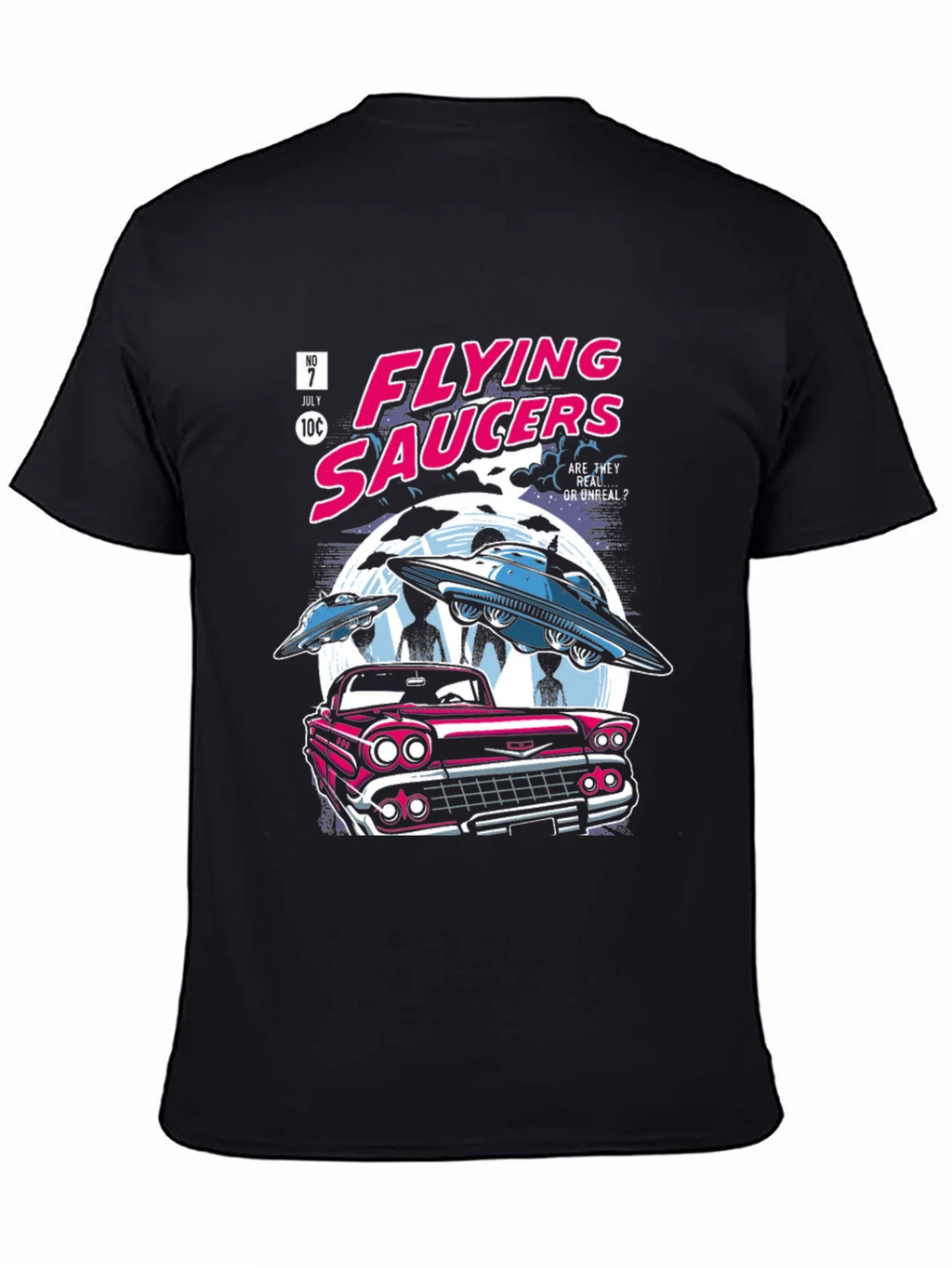 Flying Saucers Comic T-Shirt - Retro UFO Design product image 4