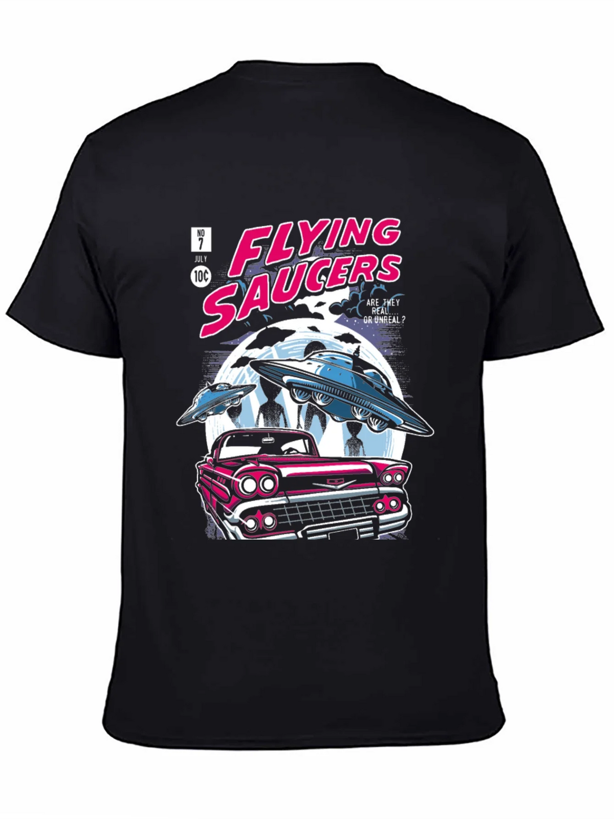 Flying Saucers Comic T-Shirt - Retro UFO Design product image 4