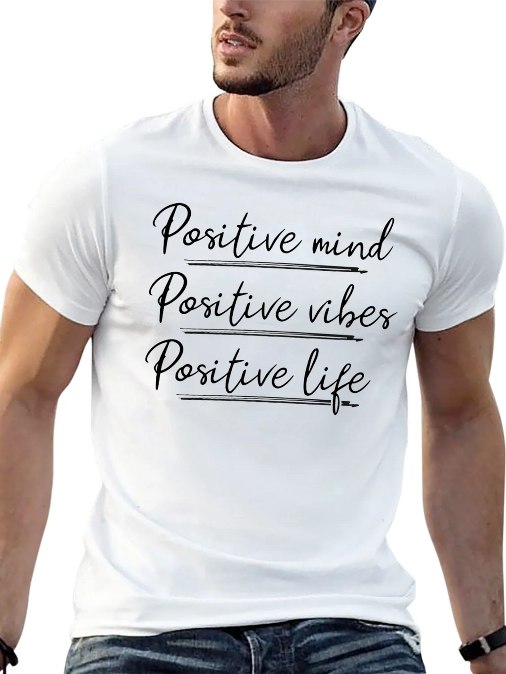 Positive Mindset Black Graphic T-Shirt product image 8