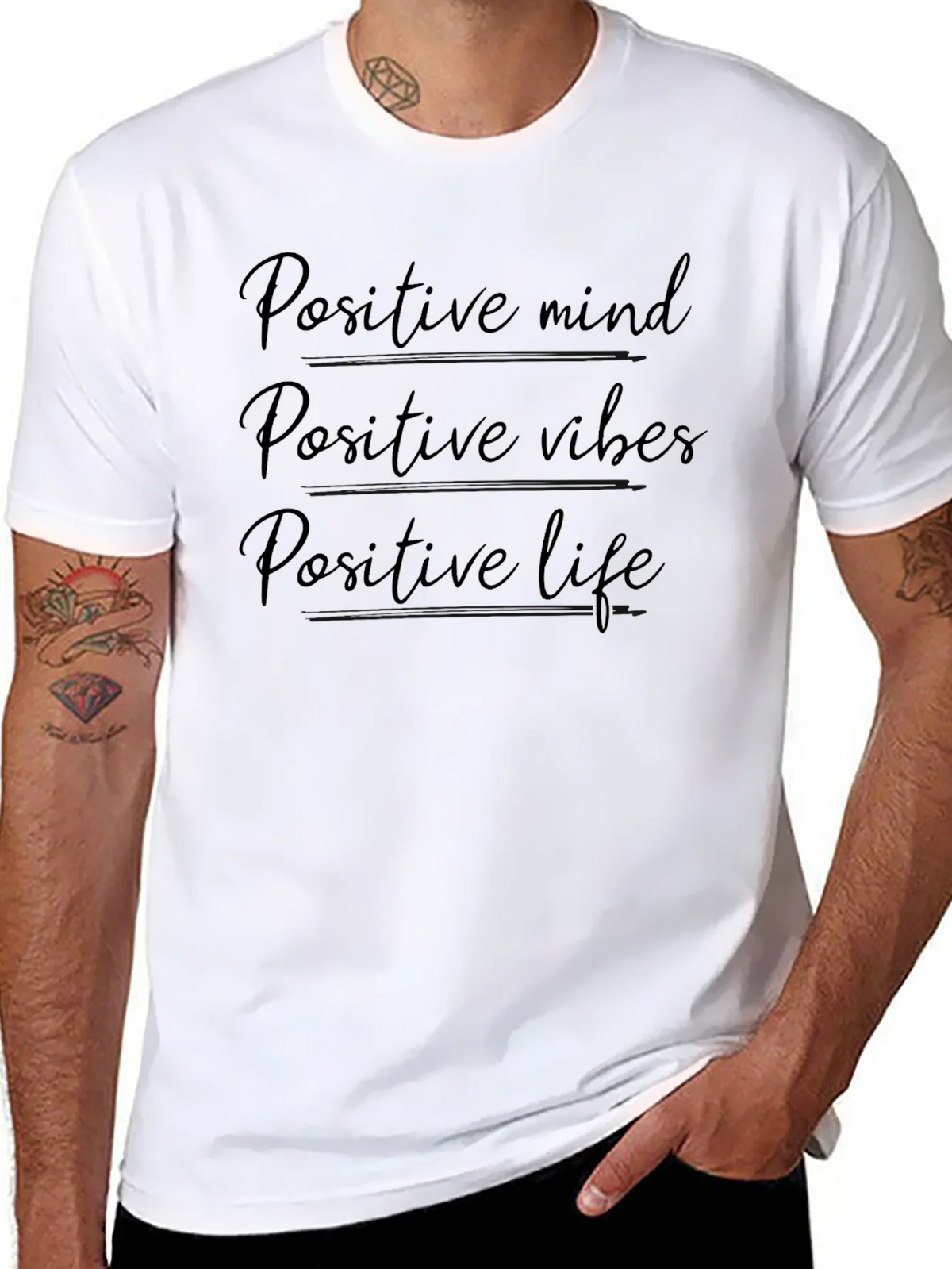 Positive Mindset Black Graphic T-Shirt product image 5