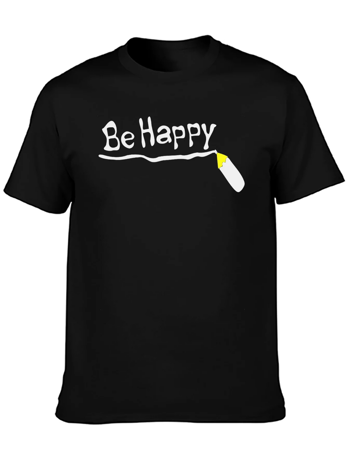 Be Happy T-Shirt - Black Graphic Tee product image 3
