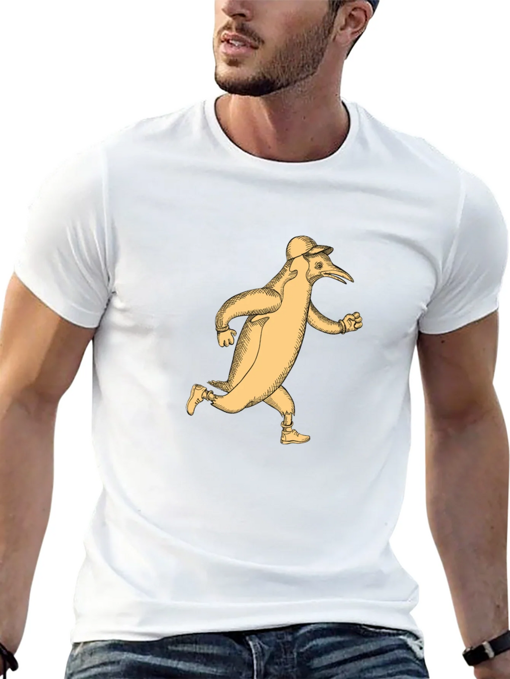 Running Penguin T-Shirt - Black Cotton Tee product image 4