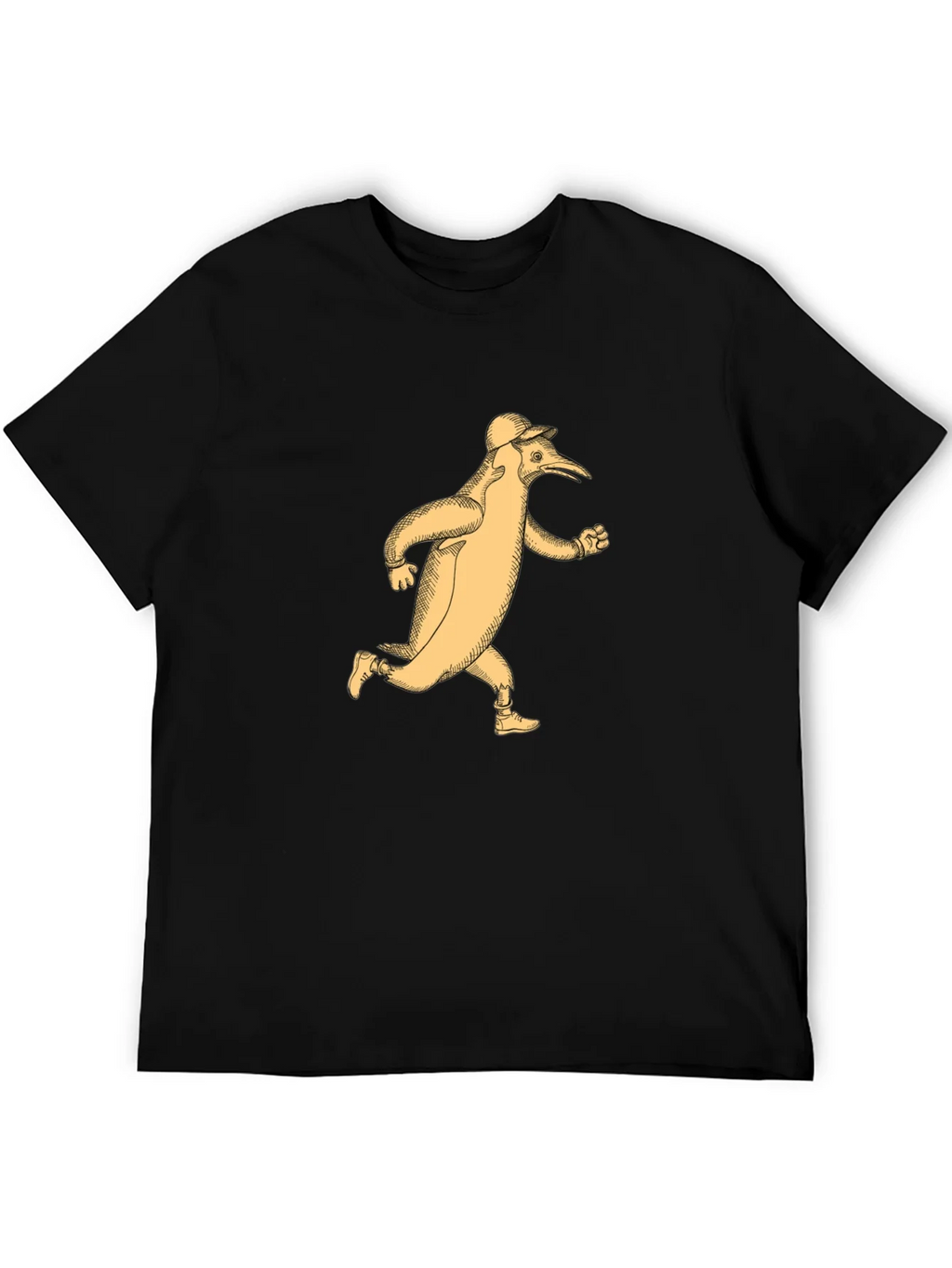 Running Penguin T-Shirt - Black Cotton Tee product image 3