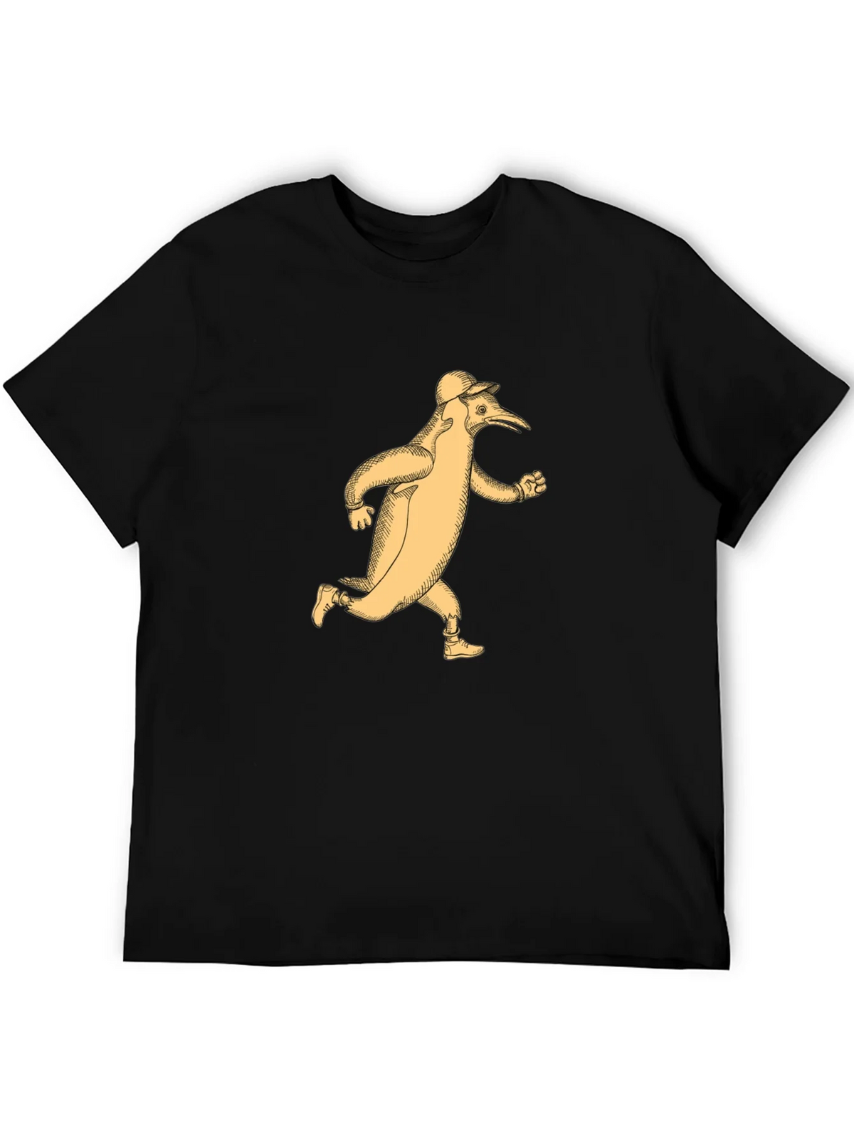 Running Penguin T-Shirt - Black Cotton Tee product image 3