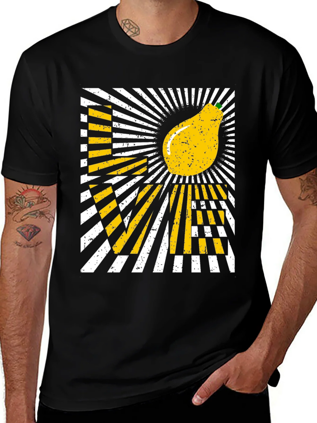 Love Pear Graphic T-Shirt - Black Cotton Tee product image 1