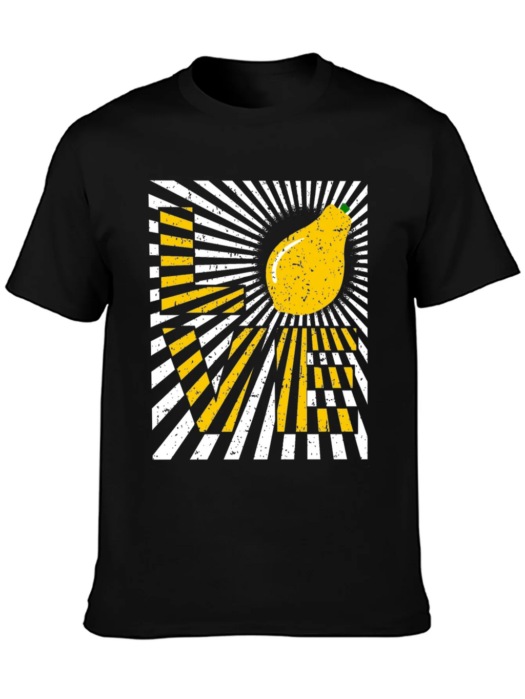 Love Pear Graphic T-Shirt - Black Cotton Tee product image 2