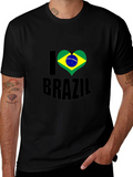 I Heart Brazil Graphic T-Shirt - Mens Black Tee product image 1