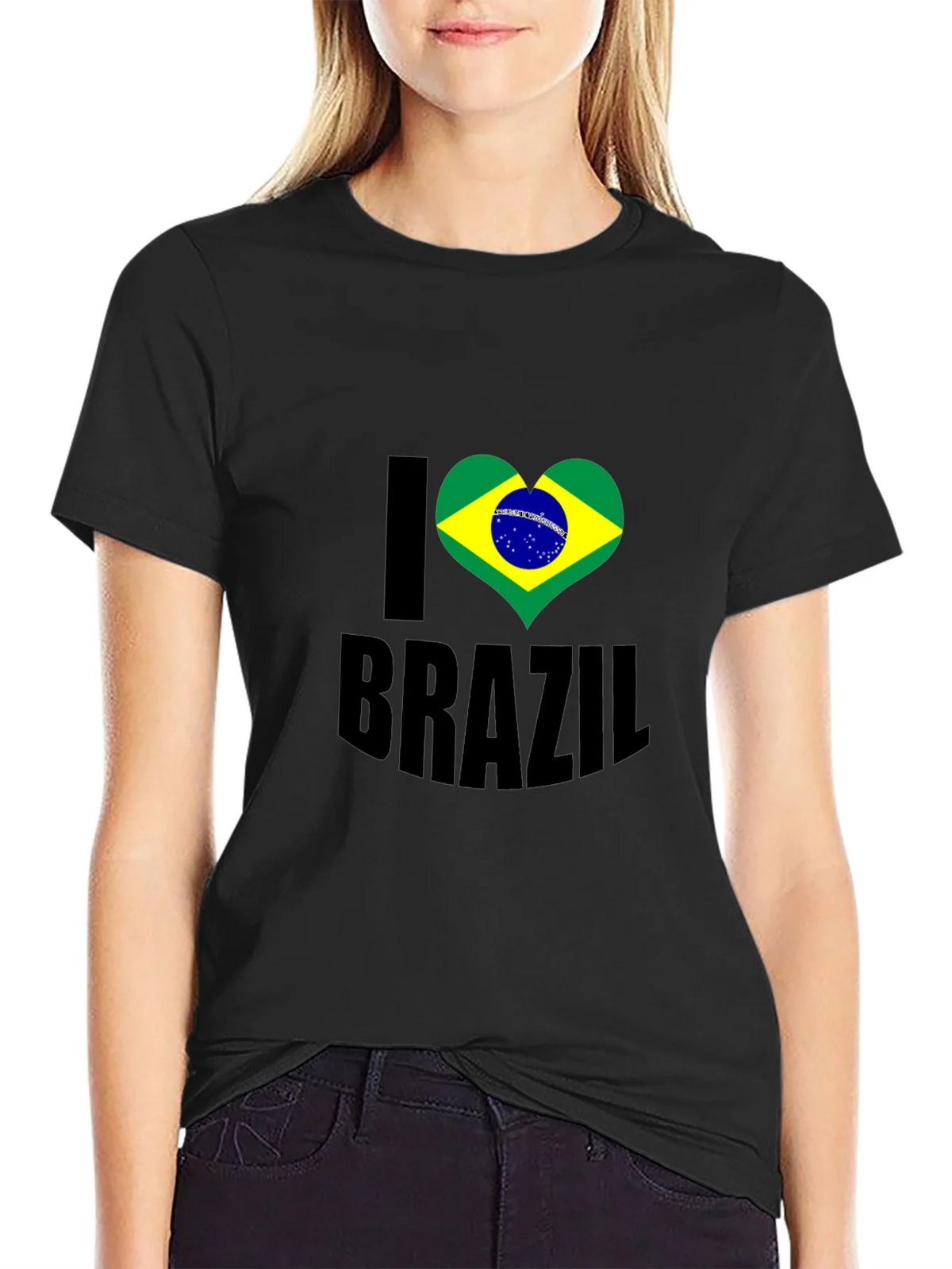 I Heart Brazil Graphic T-Shirt - Mens Black Tee product image 2