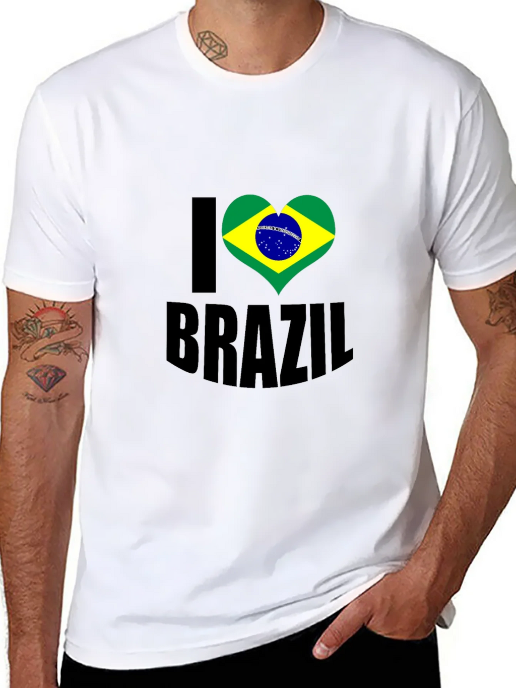 I Heart Brazil Graphic T-Shirt - Mens Black Tee product image 7