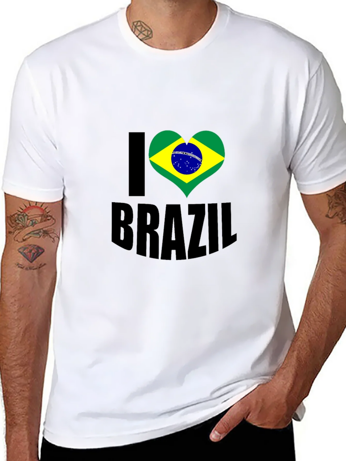 I Heart Brazil Graphic T-Shirt - Mens Black Tee product image 7